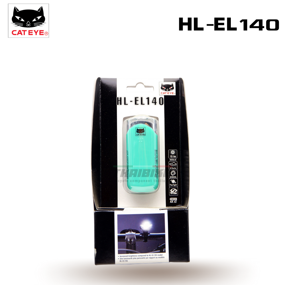 CATEYE ไฟหน้าจักรยานแคทอายรุ่น HL-EL140 (หลอดเดียว), สีเขียว BIANCHI