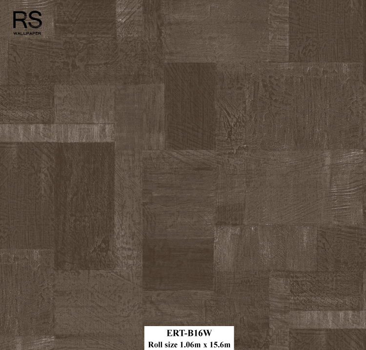 วอลเปเปอร์ ลายไม้ประยุกต์ สีน้ำตาล ERT-B16W