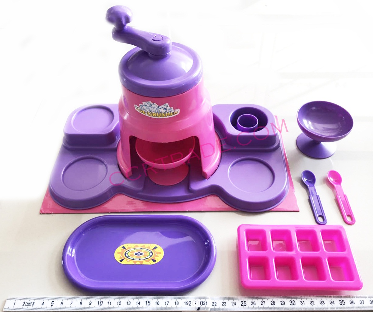 เครื่องทำน้ำแข็งไส+อุปกรณ์ครบชุดกล่อง 33.5 ซม.(ใช้งานได้จริง)(1x3)