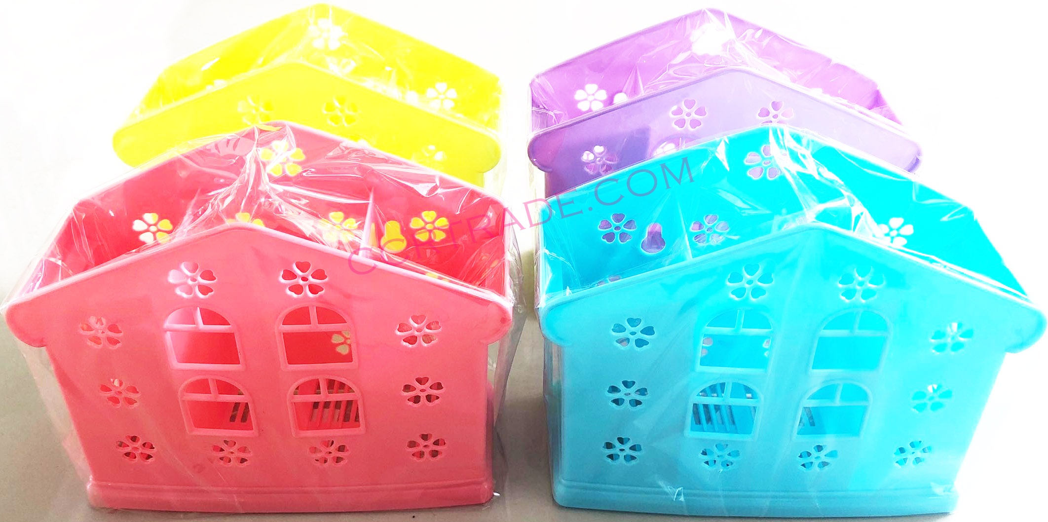 ที่ใส่ช้อน 3 ช่อง ลายบ้าน 20 ซม.