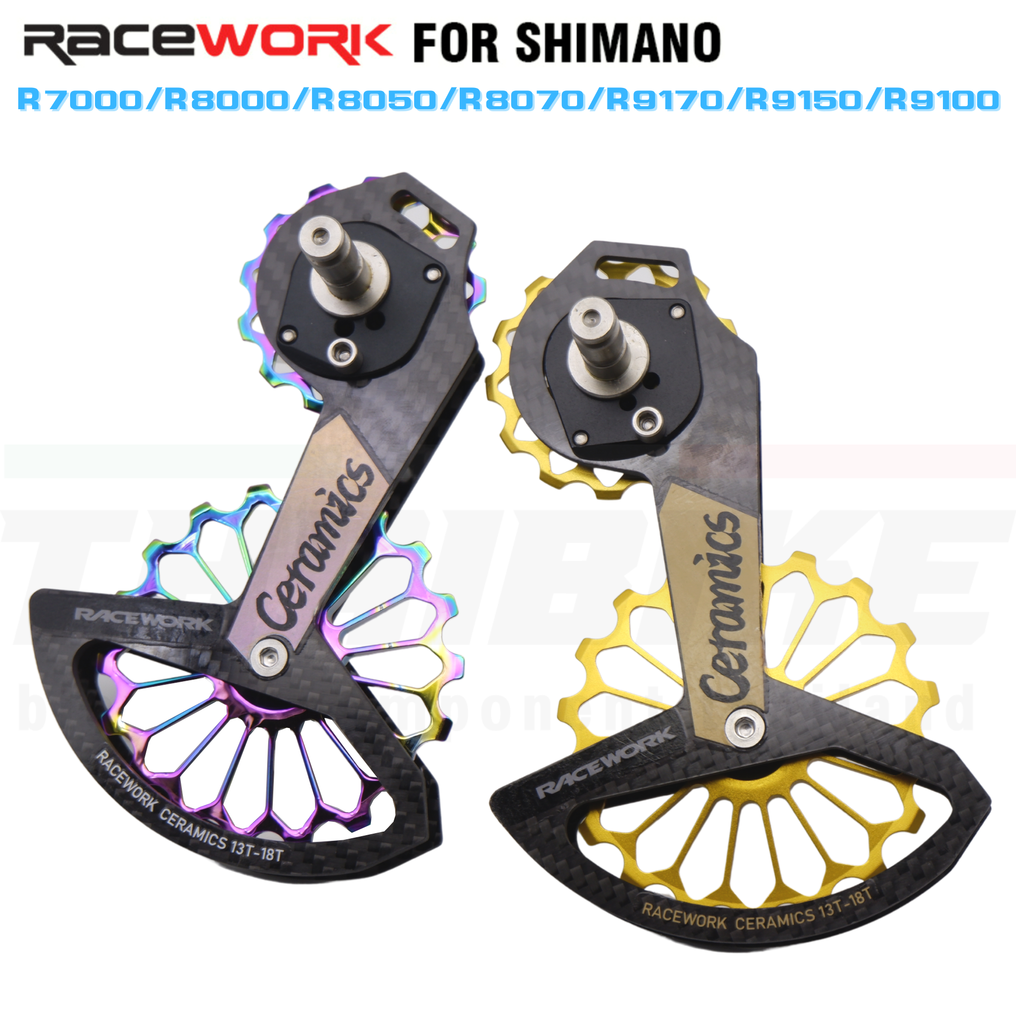 ตีนผีแต่ง ขาแต่งตีนผีเซรามิค RACEWORK รุ่น รองรับ SHIMANO R7000/R8000/R8050/R8070/R9170/R9150/R9100