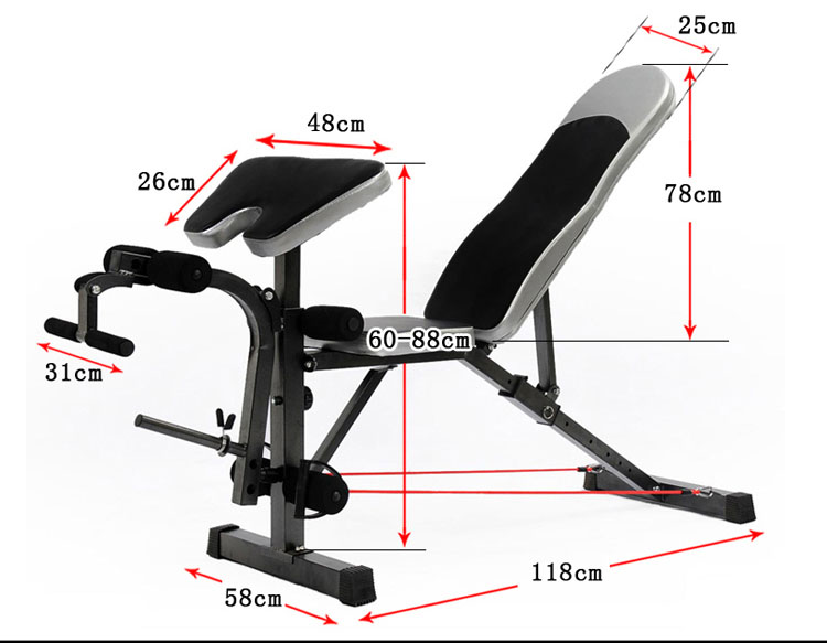 ม้านอนยกน้ำหนักพร้อมแรควางบาร์ LWH เล่นส่วน แขนขา ครบจบ