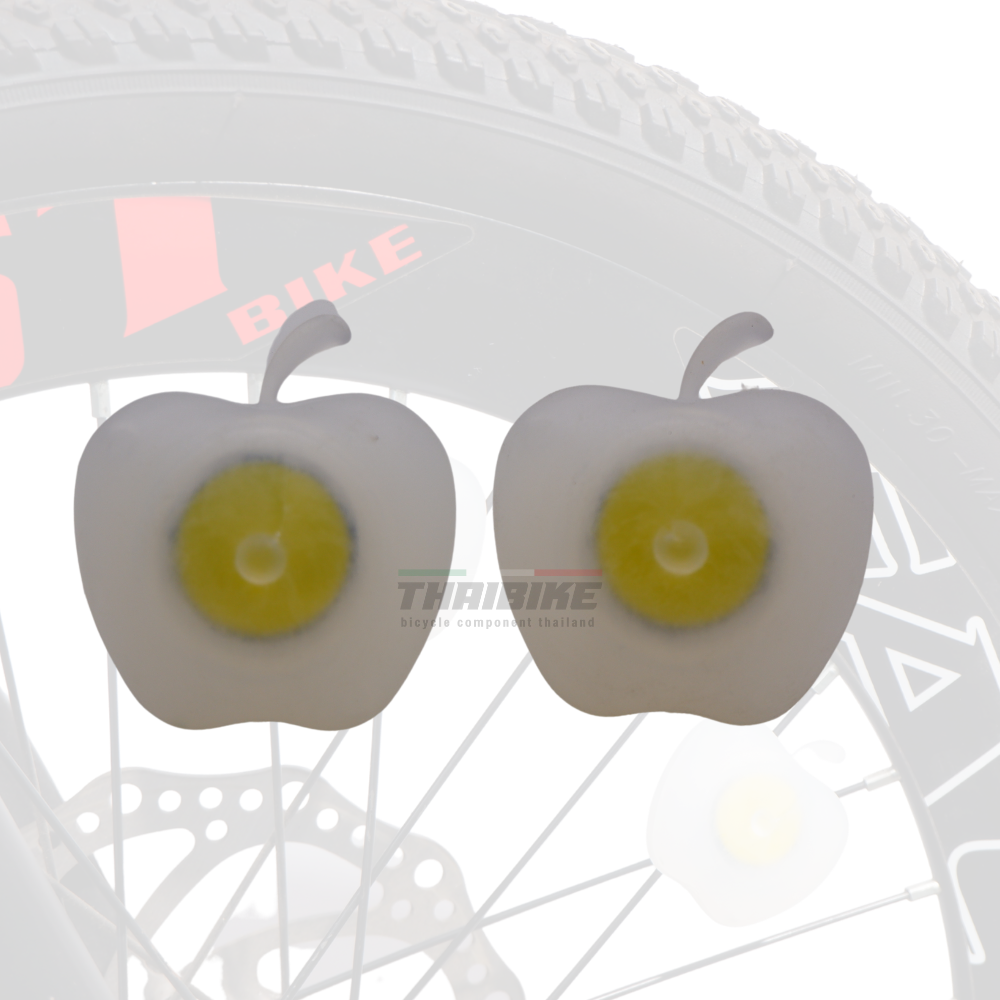ไฟติดซี่รถจักรยานรูปแอบเปิ้ล แบบ 2 ชิ้น หน้า+หลัง