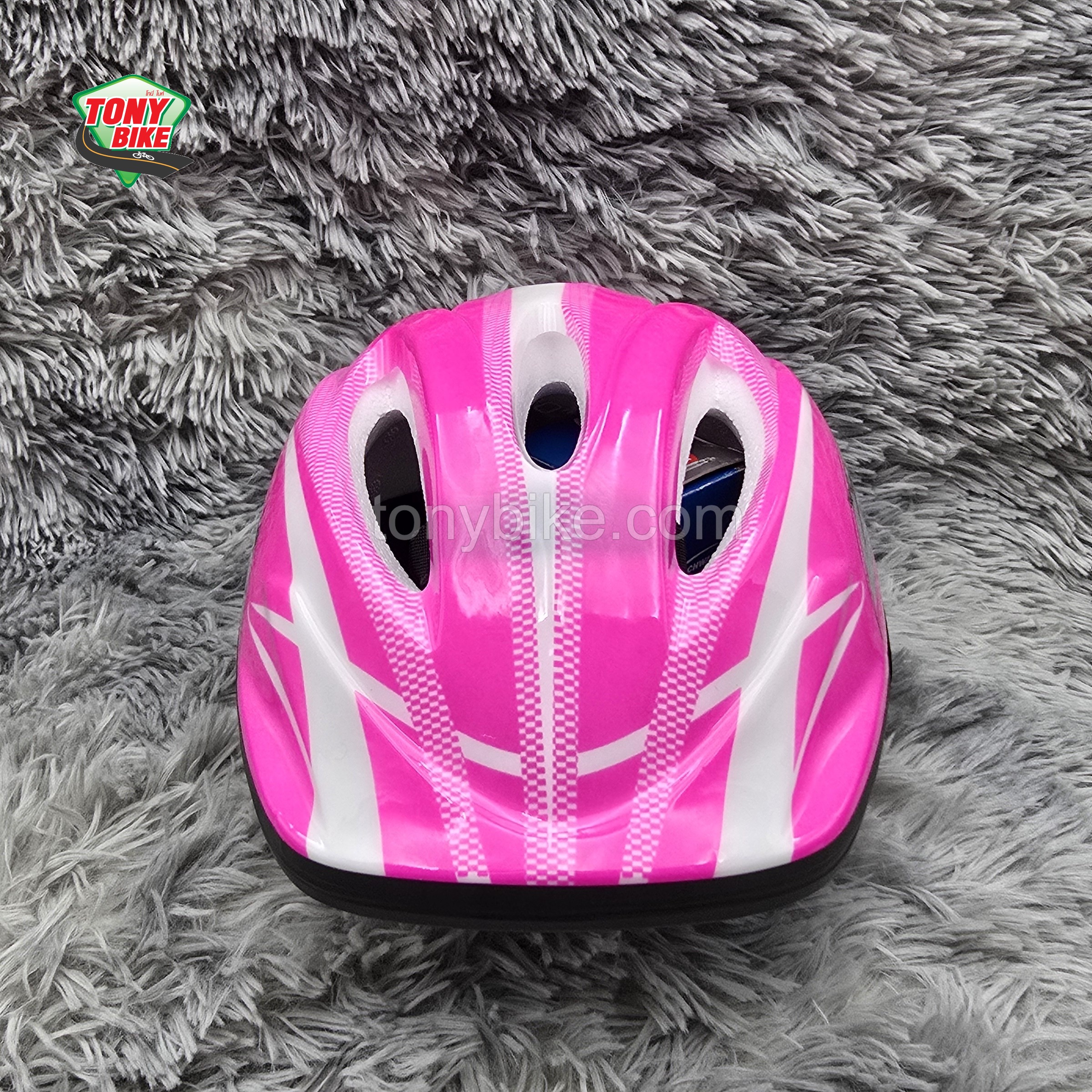 หมวกกันน๊อคเด็ก แถม ชุดสนับเข่า สนับศอก สนับมือ สีชมพู