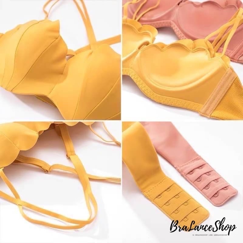 BLS✿7730 Setบรา+กกน. ชุดชั้นในแฟชั่น งานไร้ขอบครึ่งเต้าเน้นเนินอกชิด