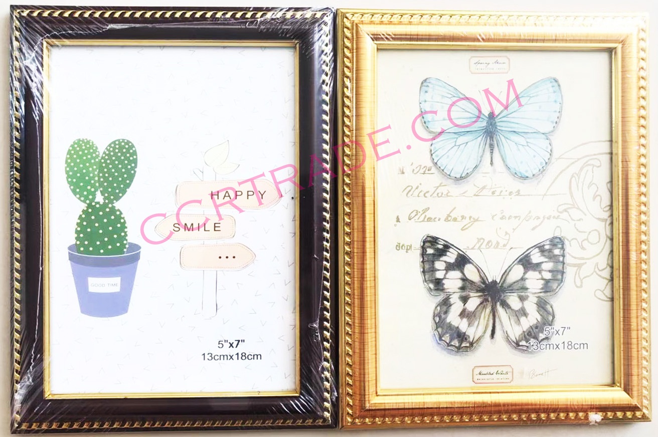 กรอบรูป ขอบไม้ขอบเชือก มีขาตั้ง 5x7 นิ้ว