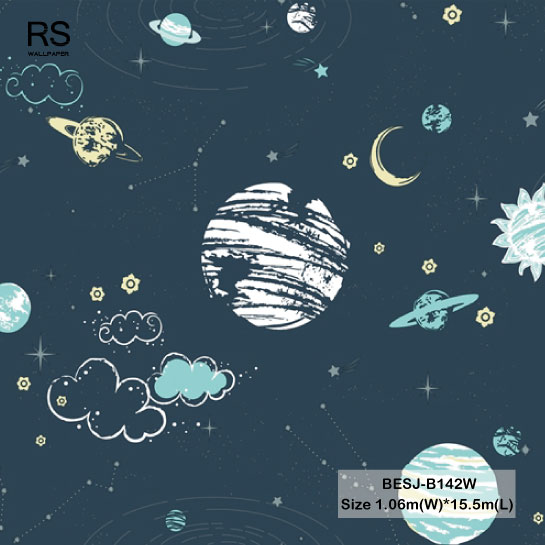 วอลเปเปอร์การ์ตูนห้องเด็ก ลายดาวดาวกาแล็คซี่ BESJ-B142W