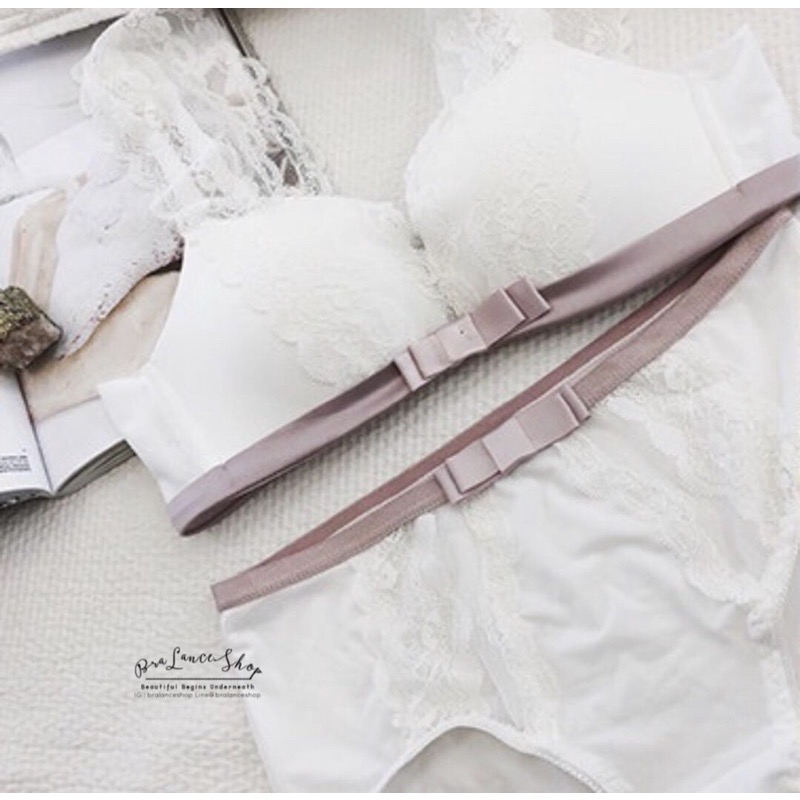 BLS✿323 Setบรา+กกน. ชุดชั้นในลูกไม้ สายใหญ่สไตล์เสื้อกล้าม