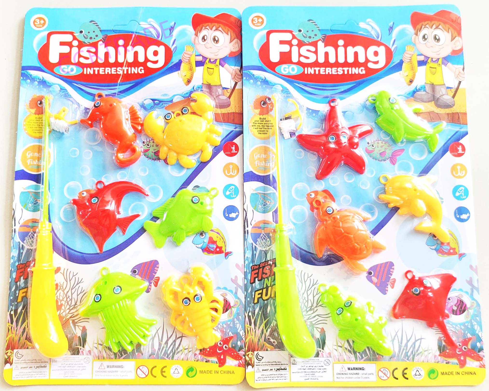 เซ็ทตกสัตว์ทะเล 6 ชิ้น+คันเบ็ดใหญ่ 28.5 ซม.