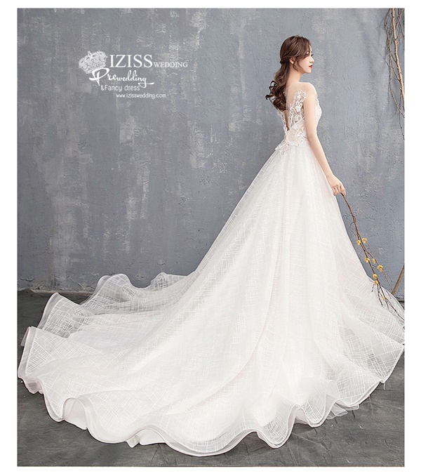 BR368 **พรีออเดอร์**ชุดแต่งงาน&ชุดเจ้าสาวแนวเรียบหรู สีขาวเกรดพรีเมี่ยม น่ารัก สวยโดดเด่นไม่ซ้ำใคร