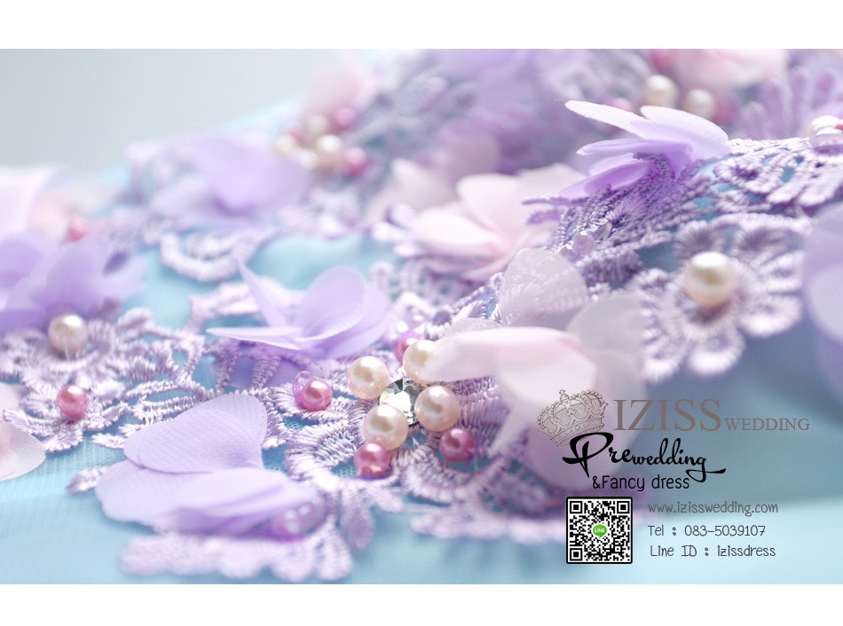 DS018 - **พร้อมส่งทั้งกระโปรงสั้น/ยาว**ชุดราตรี เดรสสั้นออกงาน (short dresses) ชุดไปงานแต่งงานสวยๆ "ธีมสีฟ้า-ม่วง"