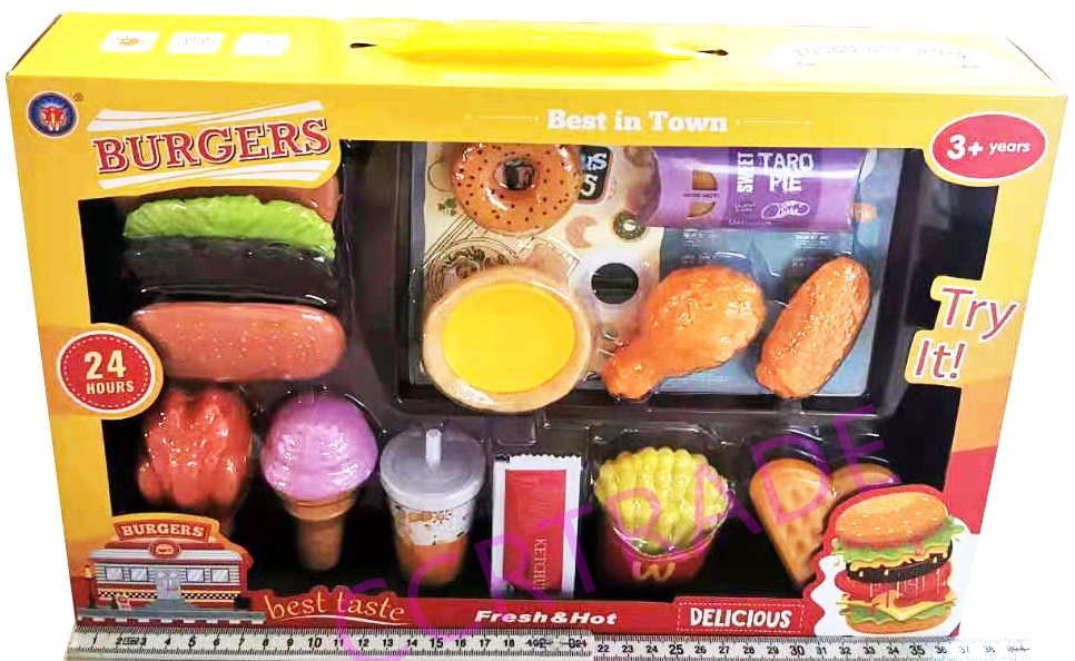 เซ็ทเบอร์เกอร์ฟาสฟู๊ด 16 ชิ้นกล่องใหญ่ 25x36.5 ซม.(1x3)