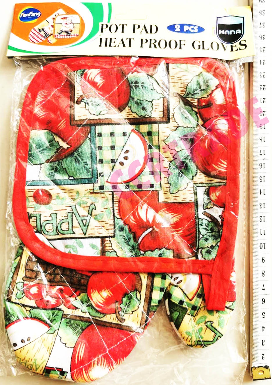 ถุงมือจับของร้อน+ผ้าจับถุง 29 ซม.