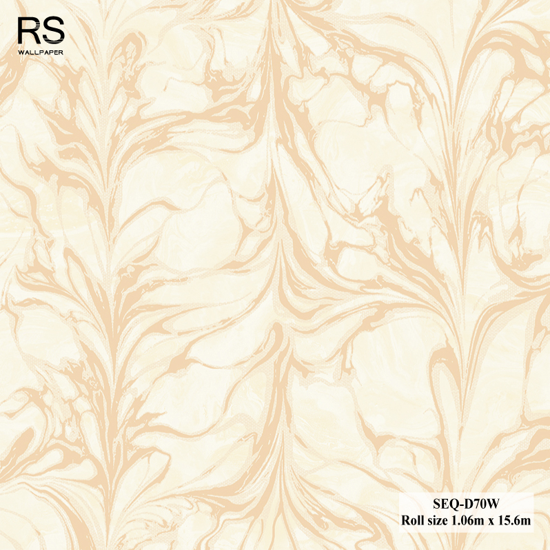 วอลเปเปอร์ลายหินอ่อน สีน้ำตาลอมส้ม SEQ-D70W