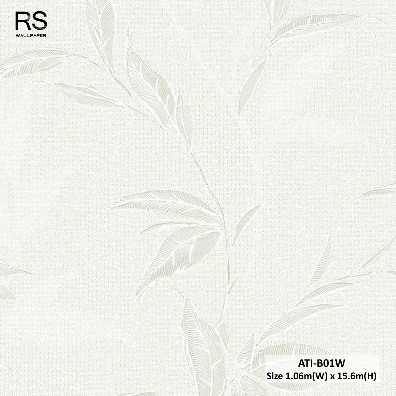 วอลเปเปอร์ลายใบไม้สีครีม-น้ำตาลอ่อน ATI-B01W