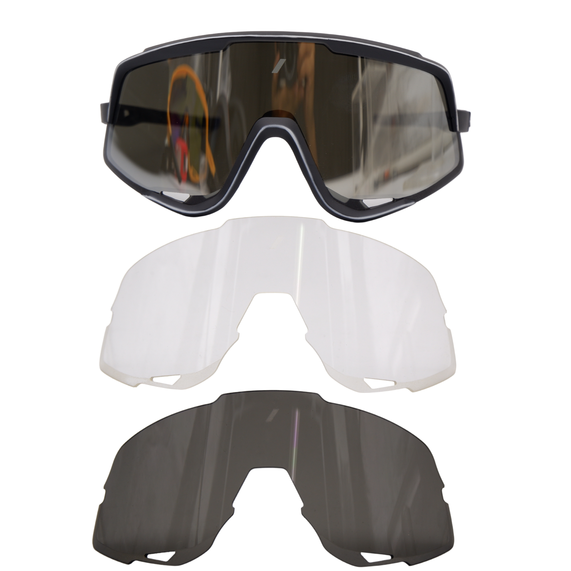 แว่นตาปั่นจักรยาน T-REX 9322 แบบเปลี่ยนเลนส์ 3 เลนส์ มีเลนส์ POLARIZE มีกล่องแว่น ผ้าเช็ด ถุงใส่แว่น