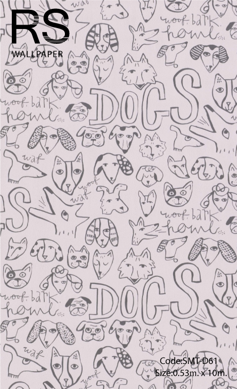 วอลเปเปอร์ลายตัวหนังสือมีสัตว์ต่างๆด้วย SMT-D61