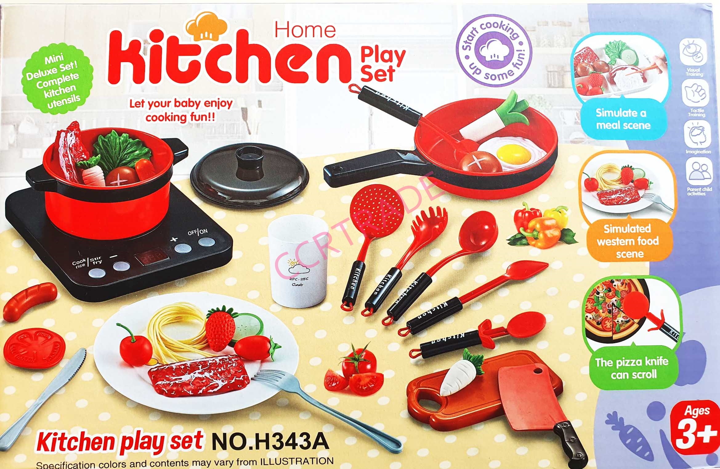 ชุดครัวหม้อกะทะ+เตา 35 ชิ้น มีเสียง มีไฟกล่อง(1x3)