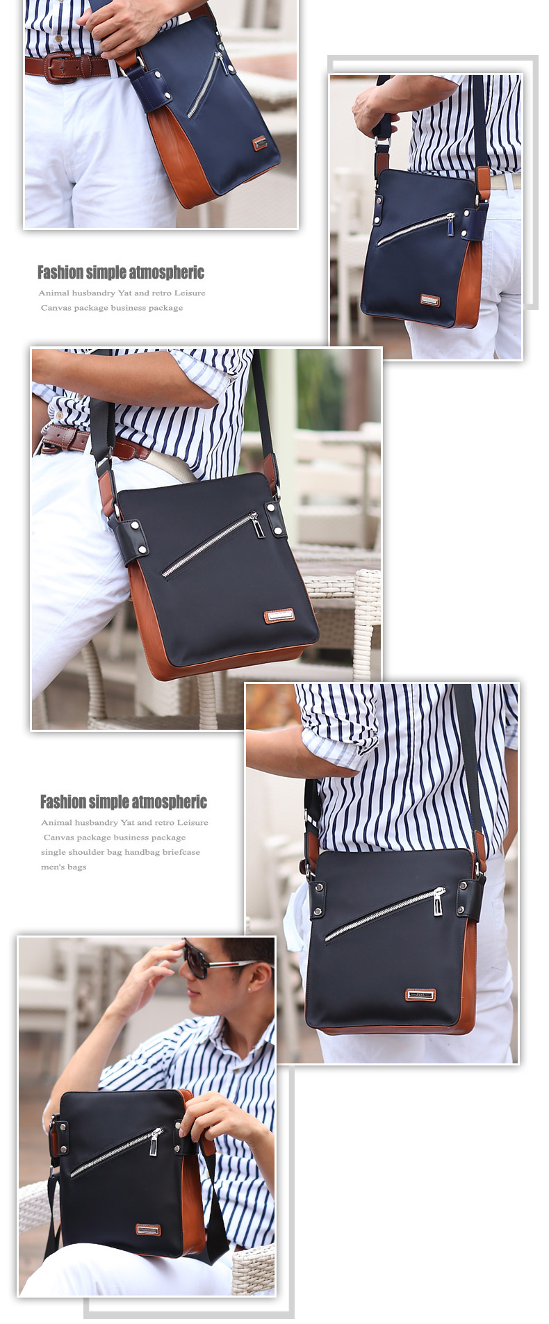 กระเป๋าสะพาย กระเป๋าสะพายข้าง พร้อมส่ง สีน้ำเงิน หนังPU ใบขนาดกลาง ใส่ipad ได้ ด้านหน้าซิปเฉียง ใช้ใส่ของไปทำงานหรือสะพายไปเที่ยวได้ เป็น cross body bag ที่น่าใช้มากๆ 
