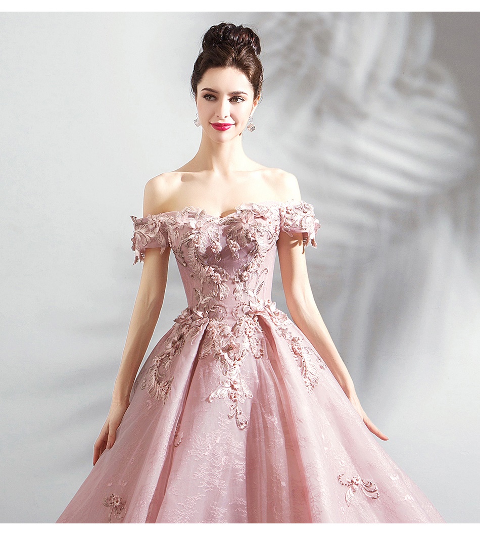 DL105 **พร้อมส่ง** ชุดออกงานสีชมพู ชุดราตรี เดรสยาวออกงาน (Night party dresses) ชุดไปงานแต่งงานสวยๆ "ธีมสีชมพู"