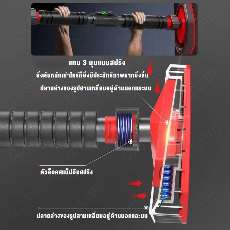 บาร์ดึงข้อ ยึดประตู ขนาด 65-100 cm ใช้งานง่ายปลอดภัย ส่งในไทย