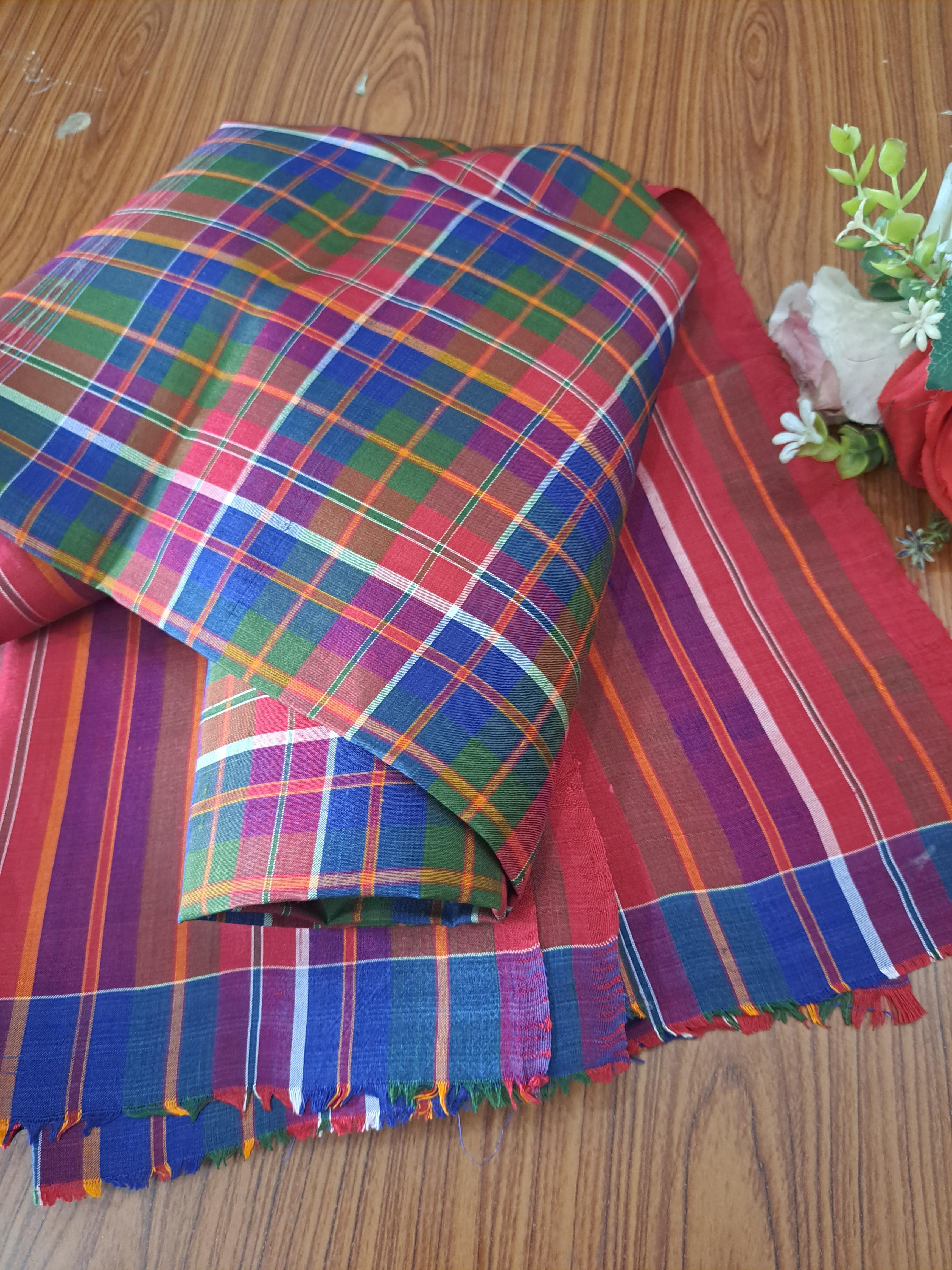 #ผ้าขาวม้าไหมแท้ทอมือราคาส่ง ทอเองขายเอง