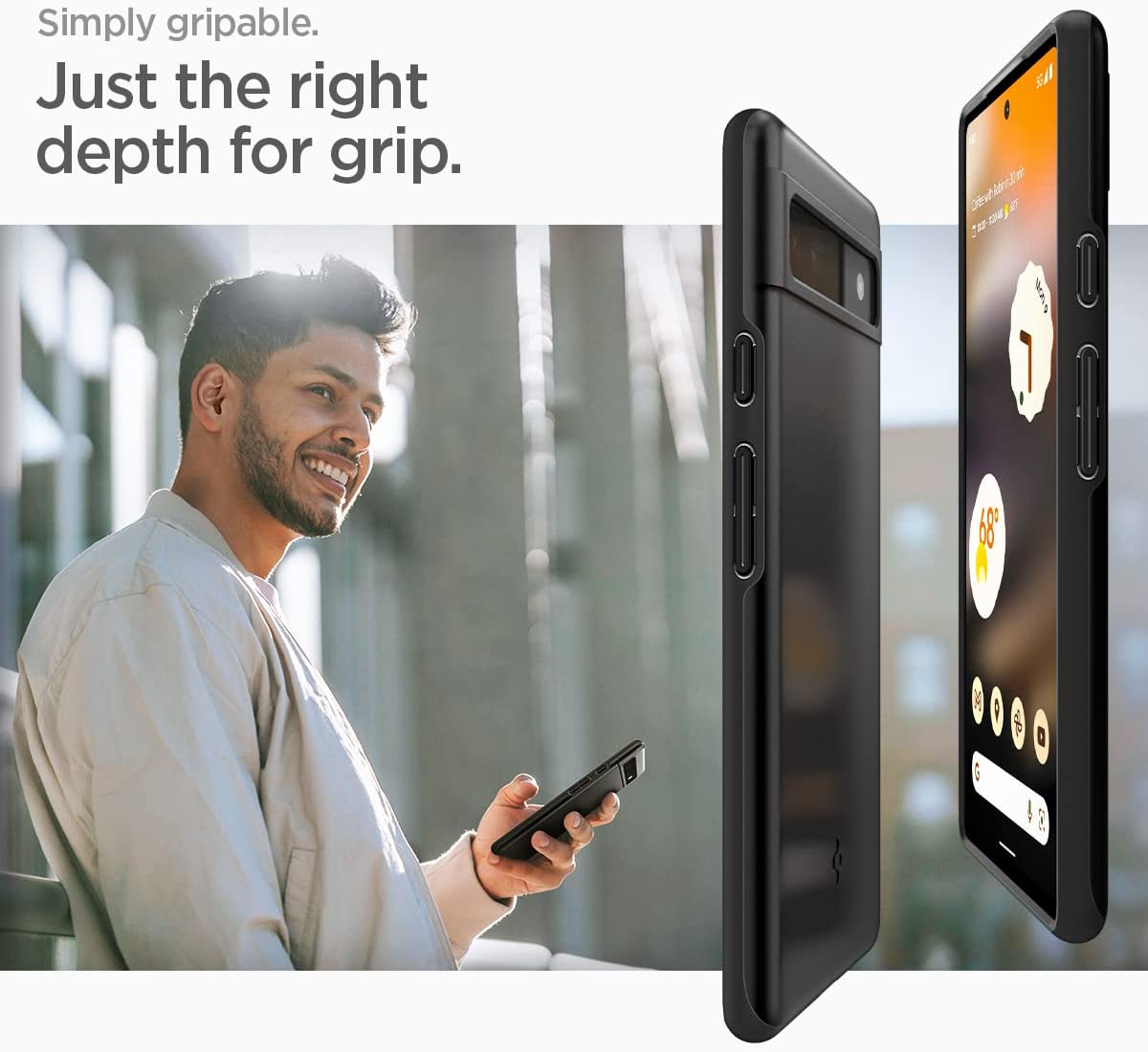 Spigen Thin Fit Designed for Pixel 6a Case - Black