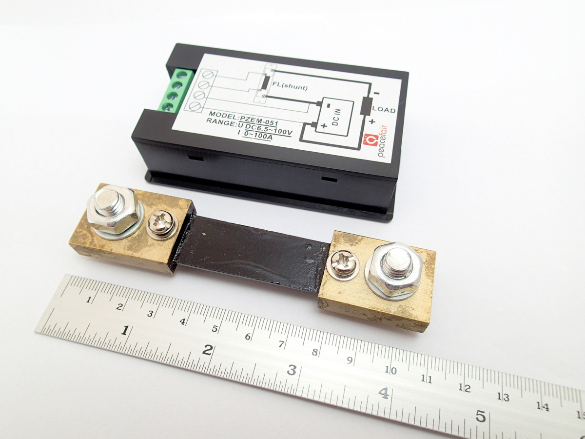 DC Digital LCD Volt/Amp/Watt Energy Meter 100A with Shunt