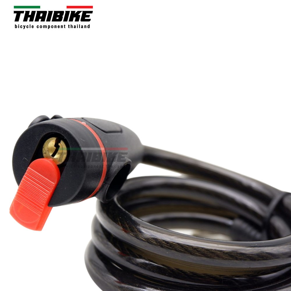 สายล็อคจักรยาน THAIBIKE แบบกุญแจ 2 ดอก ยาว900มม.