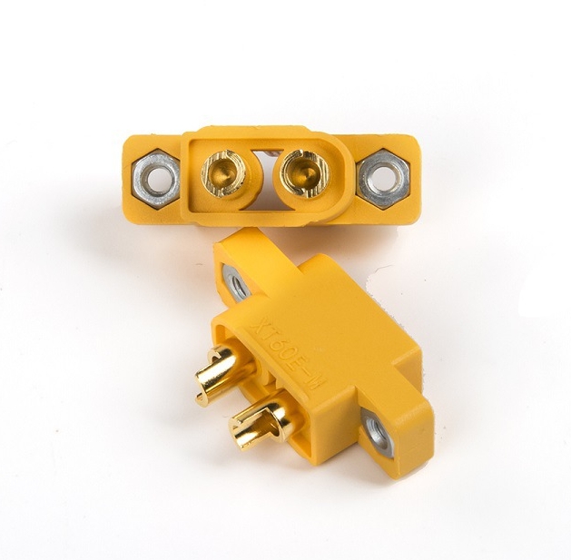 คอนเนคเตอร์ DC กระแสสูง XT60E-M แบบมีปีกเจาะยึด panel [1ตัว]