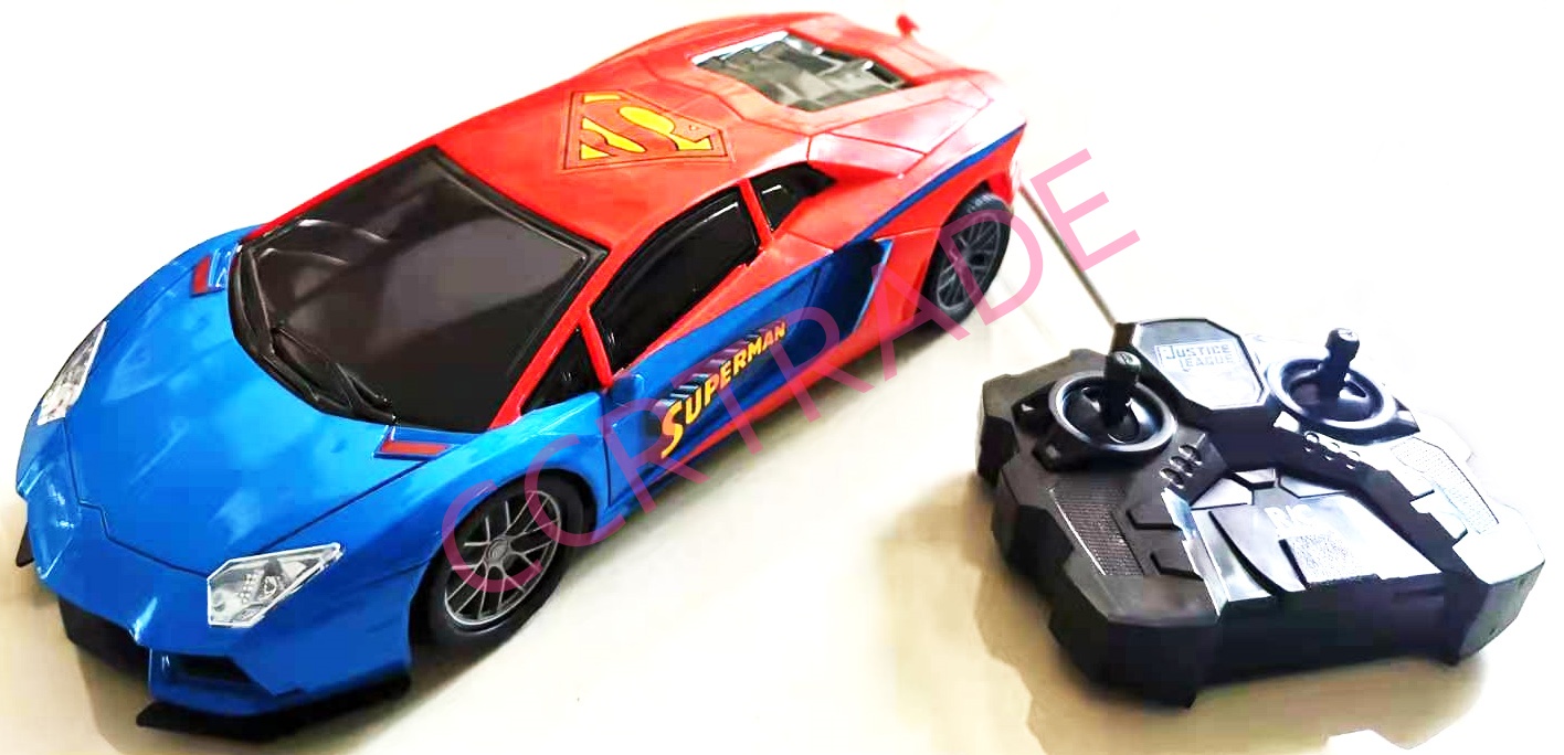 รถสปอร์ตฮีโร่ DC จัมโบ้+รีโมทไร้สาย มีไฟหน้ากล่อง 16.5x35 ซม.(1x3)