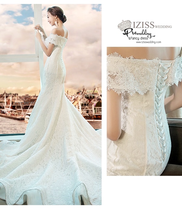 BR361 **พรีออเดอร์**ชุดแต่งงาน&ชุดเจ้าสาวแนวเรียบหรู สีขาวเกรดพรีเมี่ยม น่ารัก สวยโดดเด่นไม่ซ้ำใคร