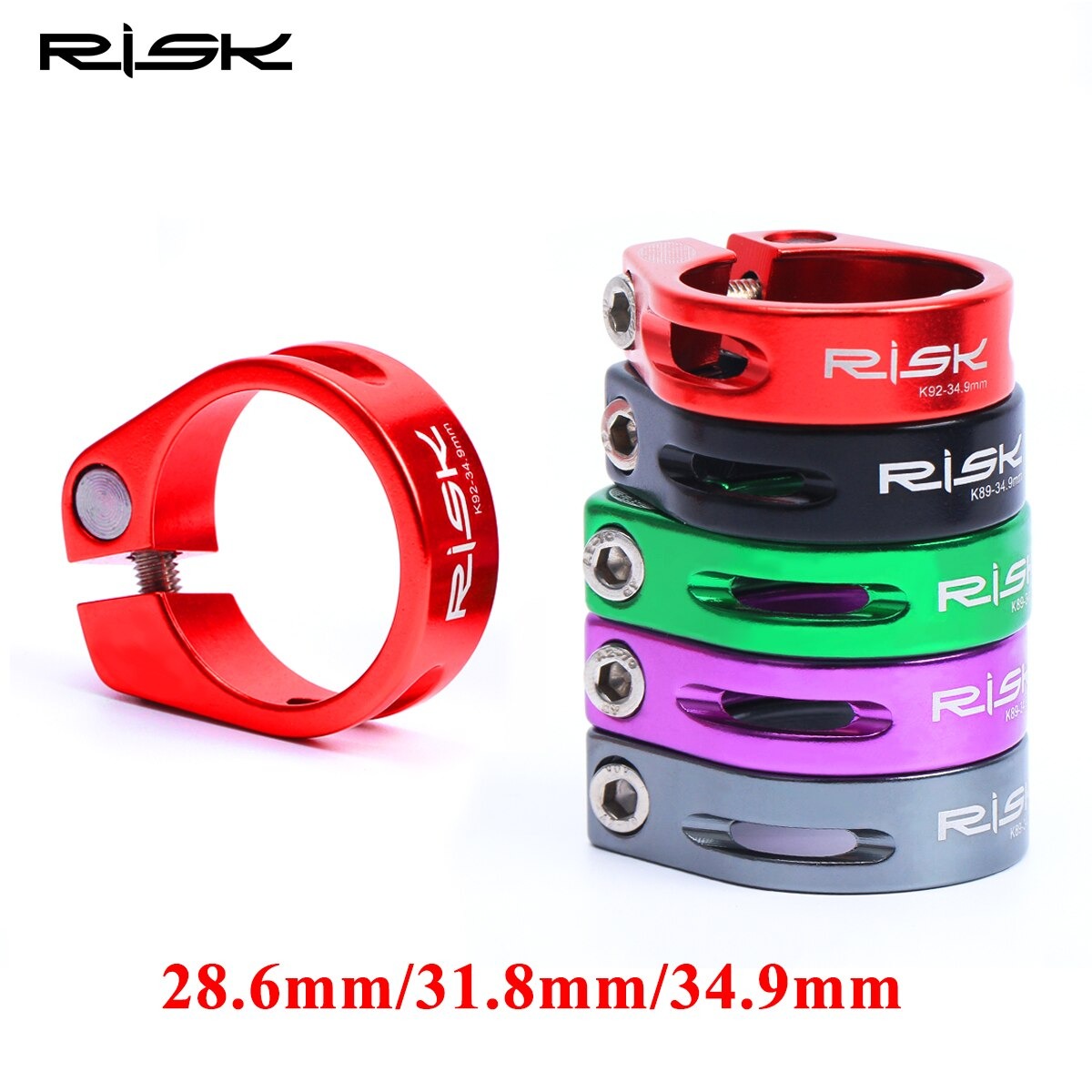 รัดหลักอานจักรยานแบบปลดช้า ขันน็อต RISK ขนาด 28.6 30.9 34.9