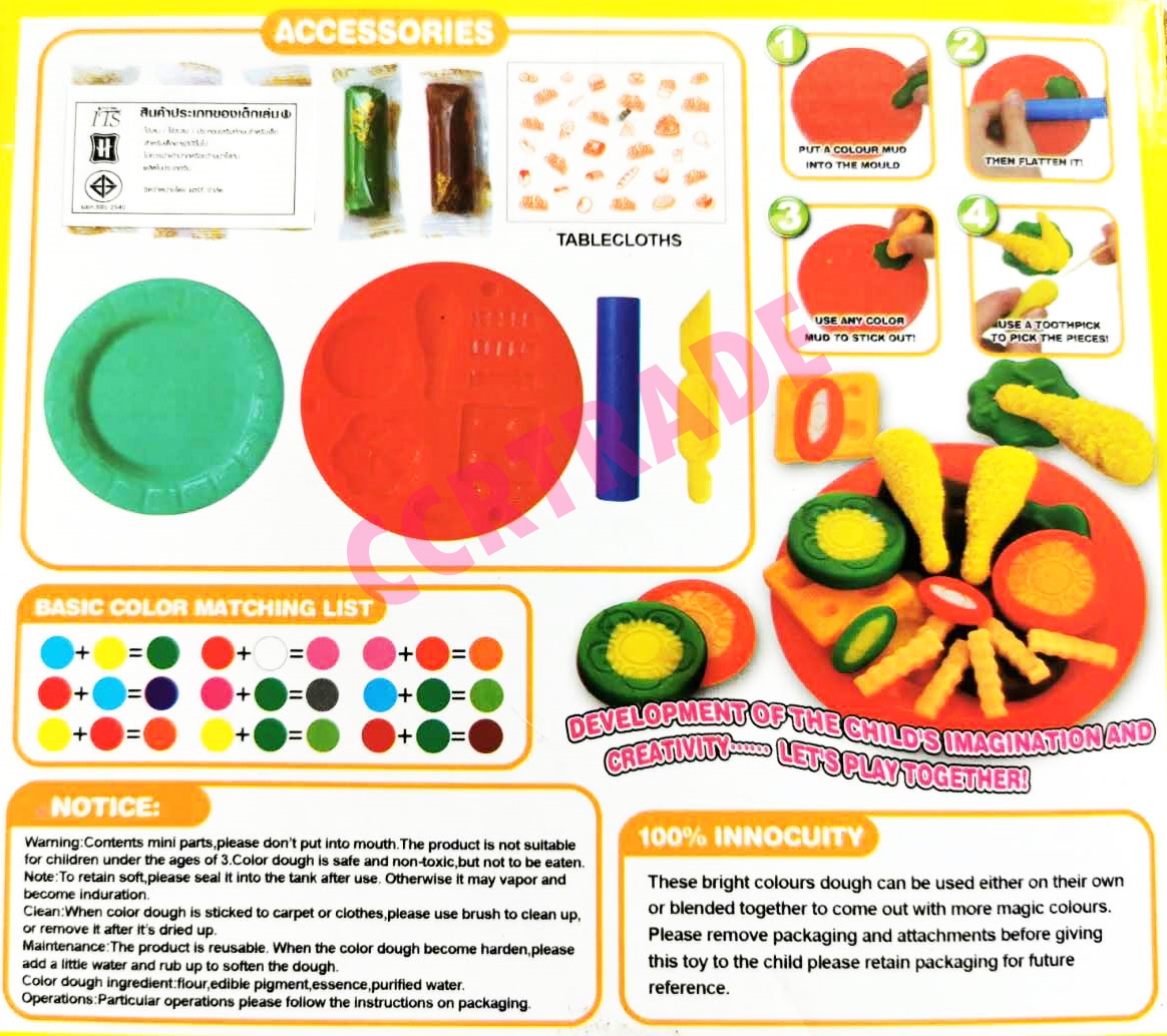 ชุดแป้งโดอาหารฟาสฟู๊ดกล่อง 14 ซม.(งานห้าง)(1x6)