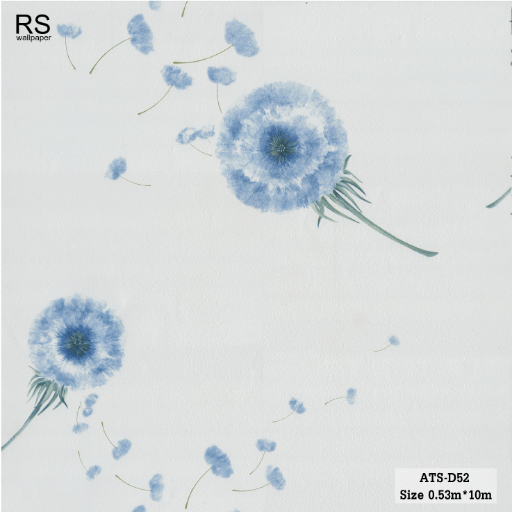 วอลเปเปอร์ ลายดอกไม้สีฟ้า ATS-D52