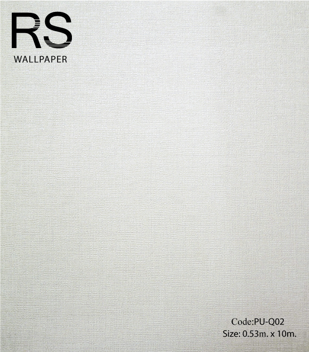 วอลเปเปอร์เทกเจอร์ผ้าพื้นสีขาวมุกมีกลิตเตอร์สีเงิน PU-Q02
