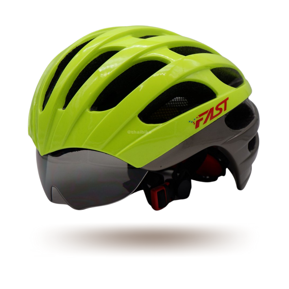 หมวกกันน็อคจักรยาน FASTBIKE N-LITE D-GROUP 02 มีแว่นในตัว เก็บแว่นได้