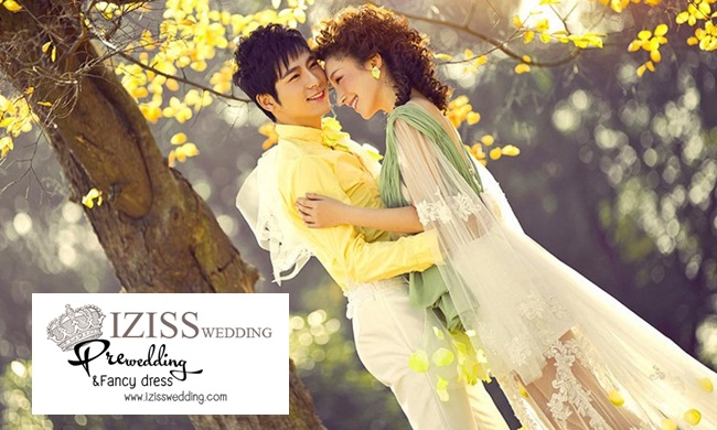 PW184 - Pre order ชุดคู่ถ่ายพรีเวดดิ้ง (prewedding dress) & ชุดแต่งงานแฟนซี (Fancy wedding dress)ชายหญิง "ธีมสีเขียว-เหลือง"