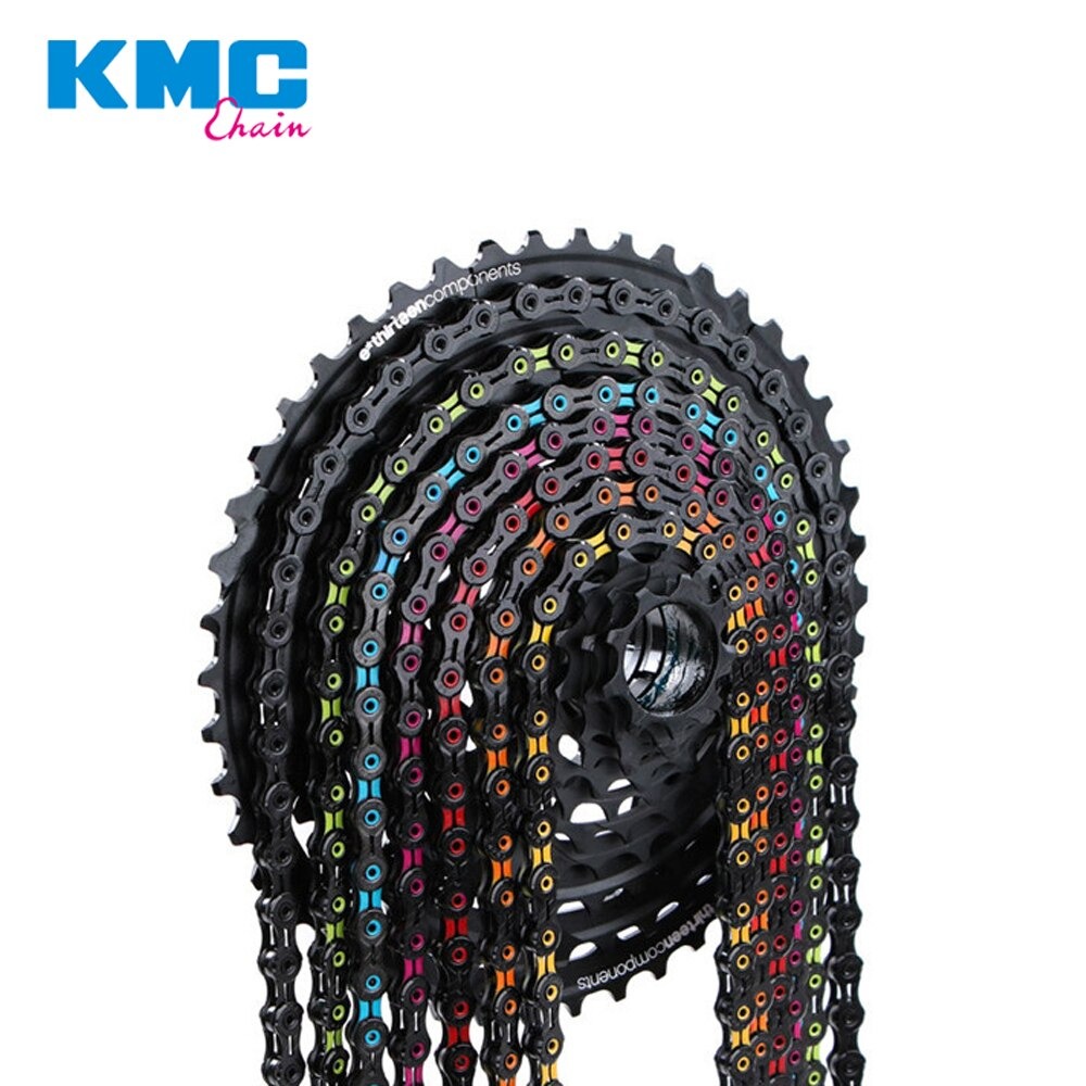 ของแท้ โซ่เพชร Kmc x11sl dlc, complete hollow super light chain, diamond chain color, 11 speed