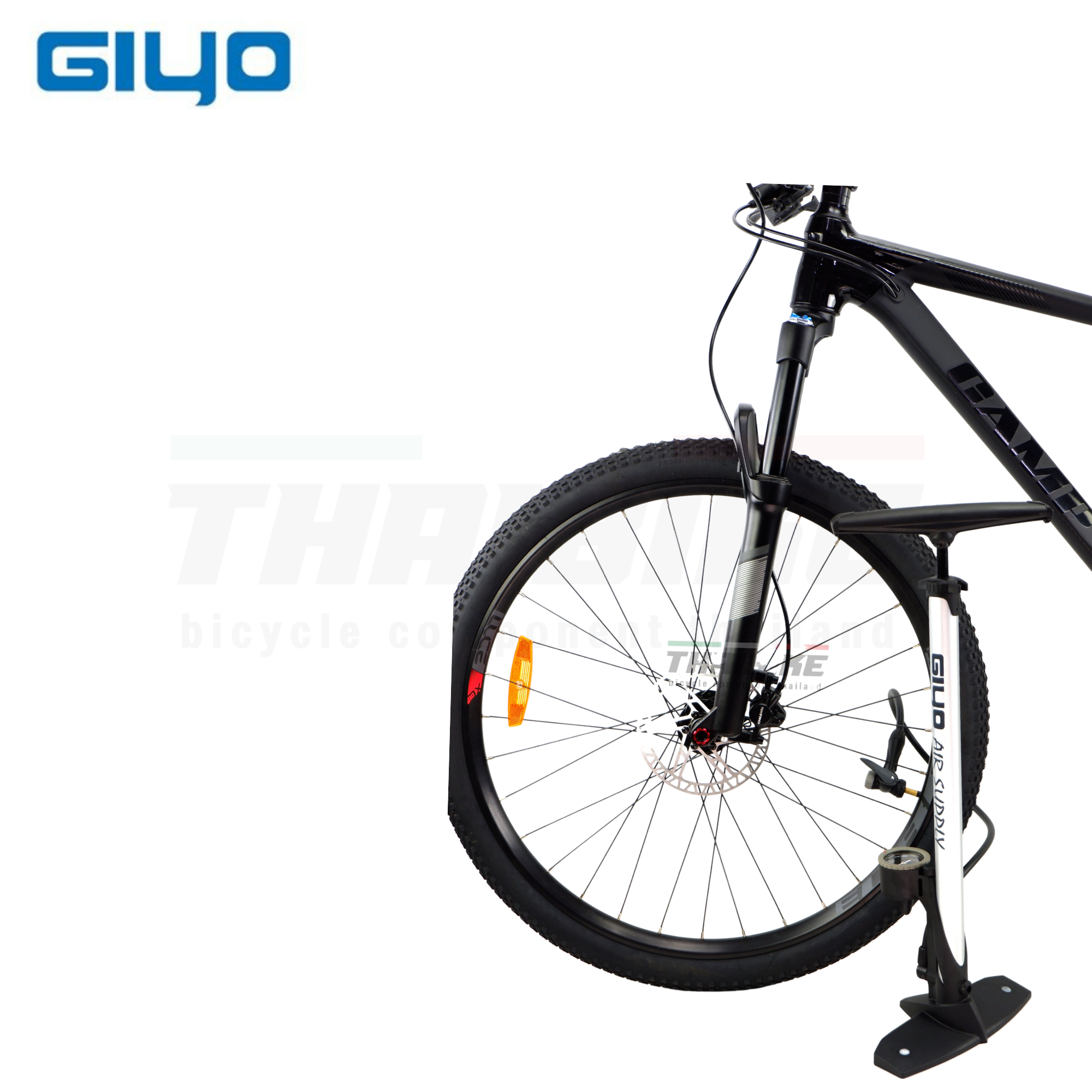 สูบจักรยานแบบตั้งพื้น GIYO GF-31PEV 160PSI สูบได้สองหัว สูบตั้งพื้น