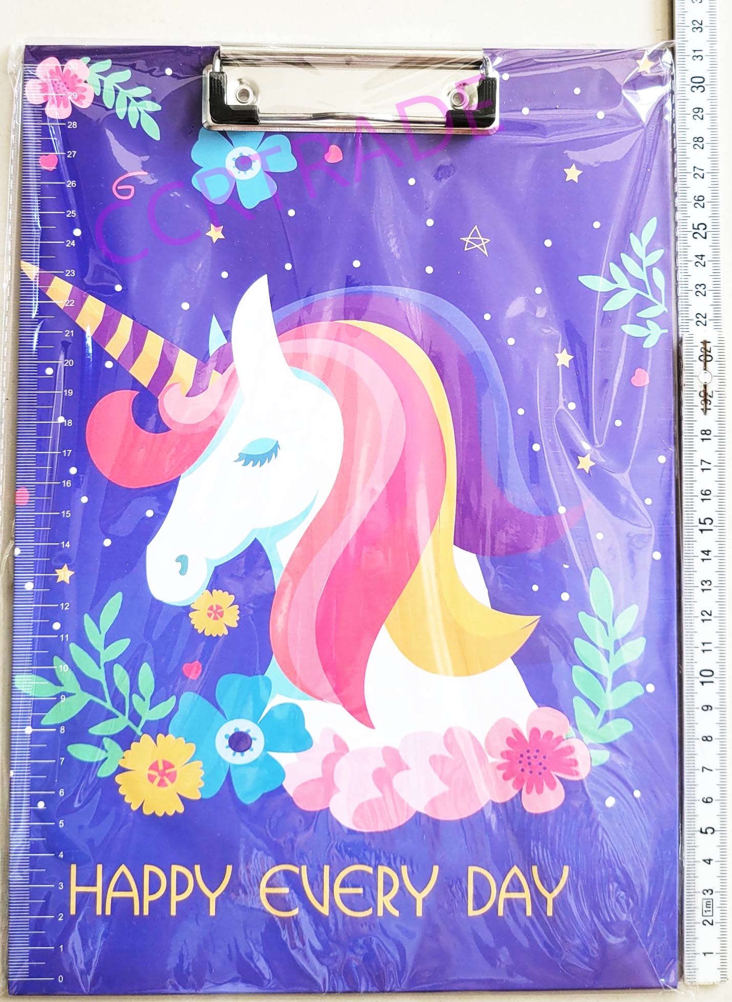 กระดานคลิปบอร์ด A4 ลายยูนิคอร์น 22x31.5 ซม.(ลายใหม่)