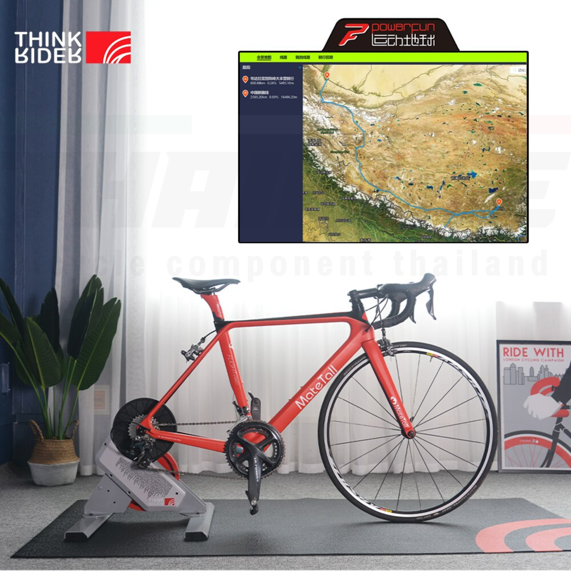 (ประกันไทย)สมาร์ทเทรนเนอร์จักรยาน Thinkrider Power trainer รุ่น X2