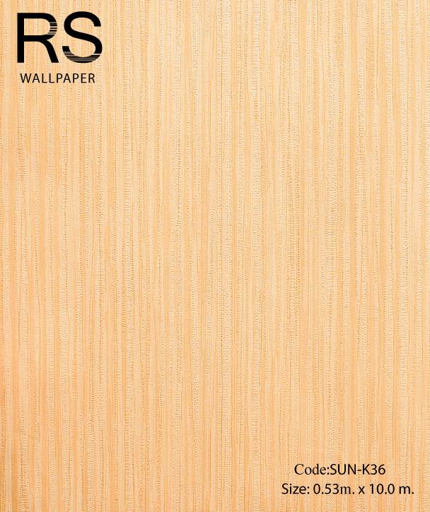 วอลเปเปอร์ลายเส้นโทนสีครีมอมเหลืองเข้ม SUN-K36