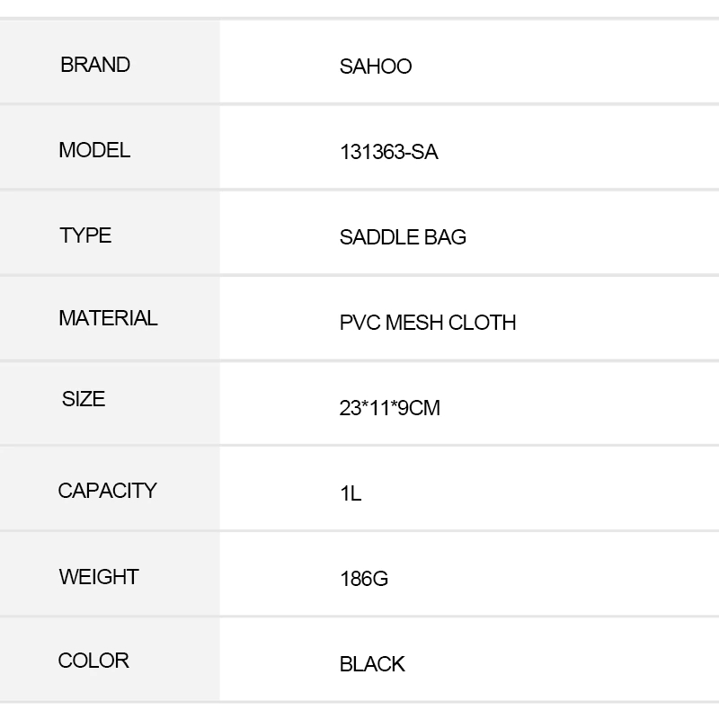 กระเป๋าใต้อานจักรยานแบบกันน้ำ SAHOO 131363-sa