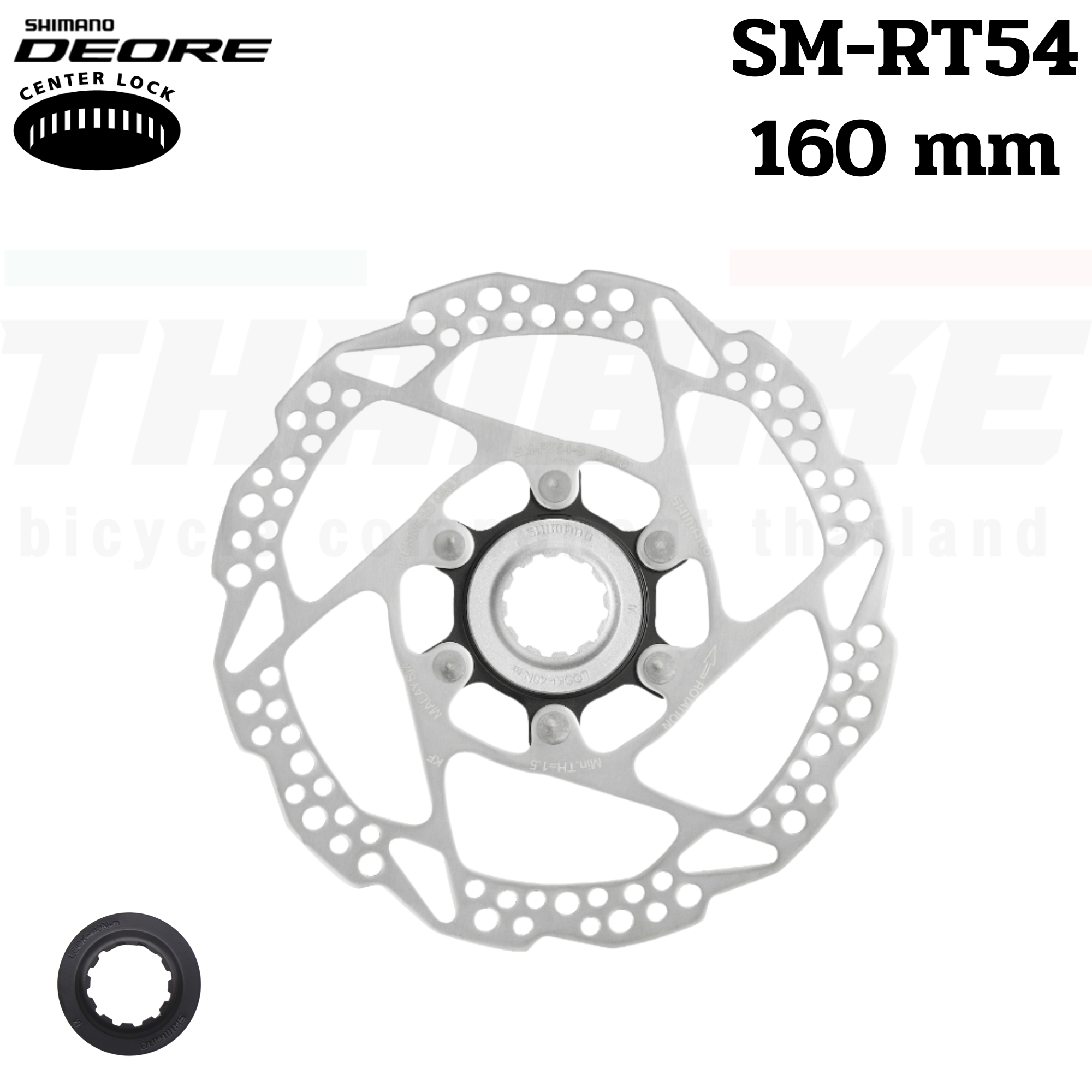 ใบดิสท์โรเตอร์จักรยาน SHIMANO DEORE, SM-RT54, ขนาด 160MM/180MM, Center Lock