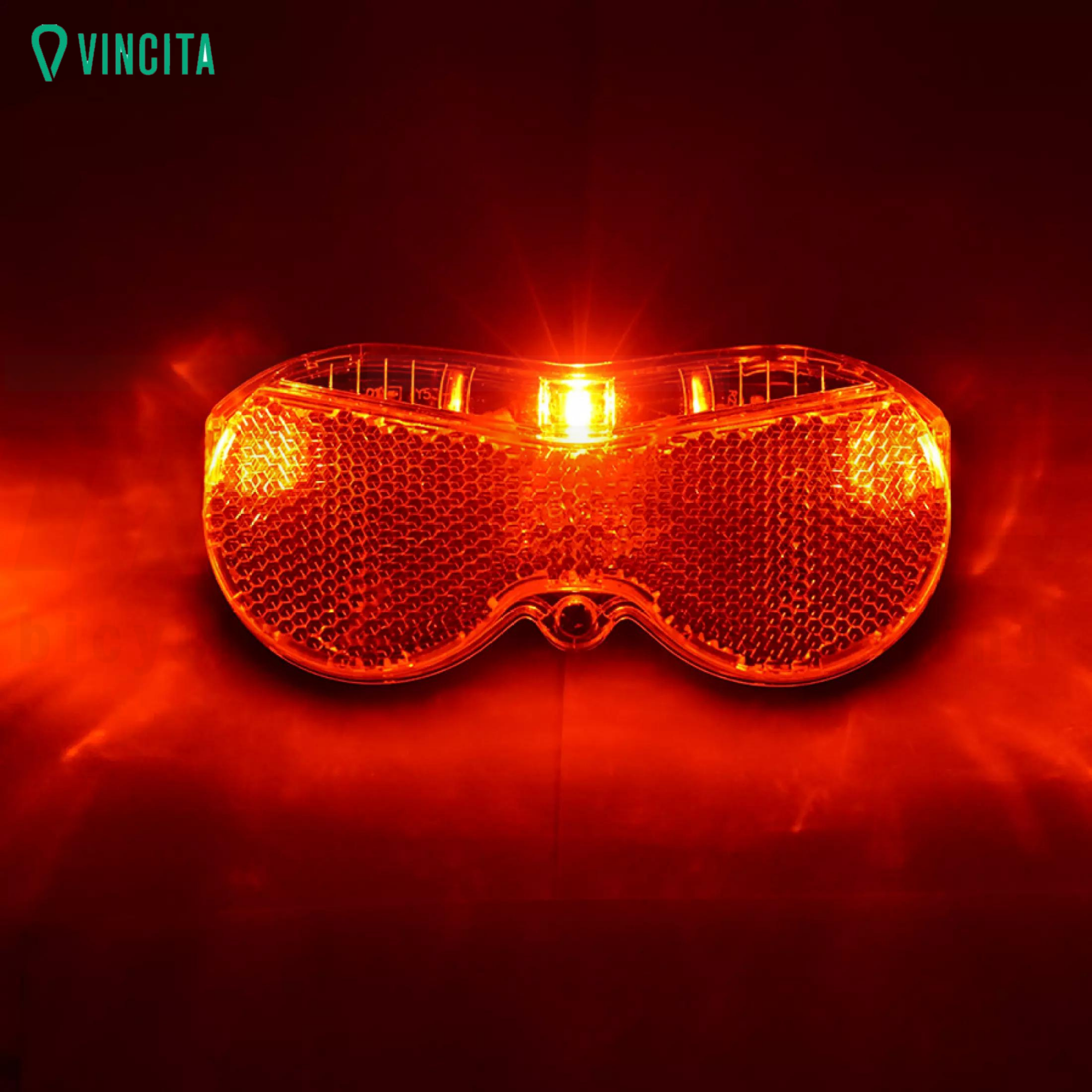 ไฟท้ายติดตะแกรงหลังจักรยาน VINCITA SPARK พร้อมถ่าน AAA 2 ก้อน