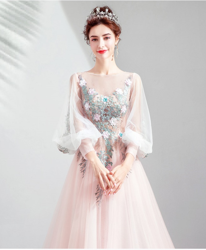 DL099 **พรีออเดอร์** ชุดออกงานสีเนื้อ ชุดราตรี เดรสยาวออกงาน (Night party dresses) ชุดไปงานแต่งงานสวยๆ "ธีมสีเนื้อ"