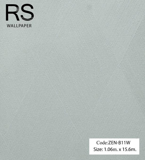 วอลเปเปอร์เทกเจอร์สี่เหลี่ยมรูปว่าวโทนสีเขียวอมฟ้า ZEN-B11W