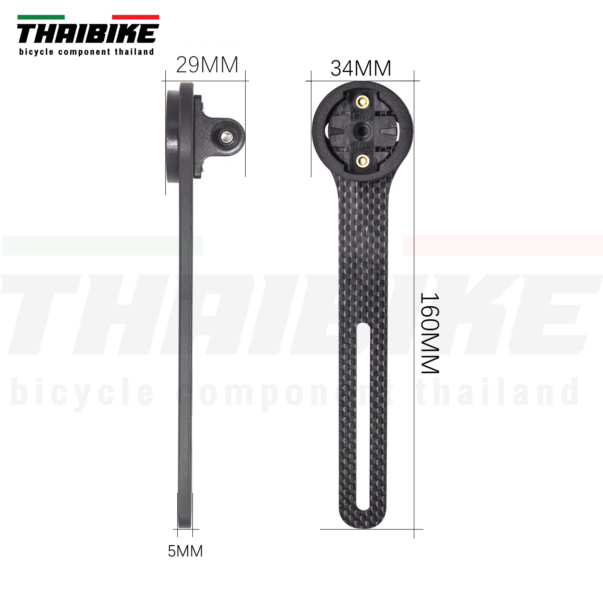 ขายึดไมล์คาร์บอนใส่แฮนด์อินทริเกต แบบมีที่ยึดไฟ THAIBIKE FOR GARMIN BRYTON WAHOO GIANT GOPRO
