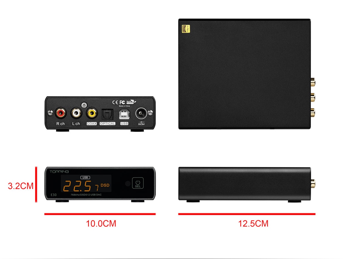 ขาย TOPPING E30 DAC ชิป AK4493 XU208 รองรับ PCM 32bit/768k DSD512